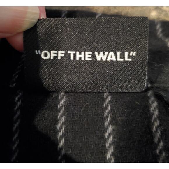 Vans Off The Wall Mens‎ Striped Shirt Sz S Button Long Sleeve Skater Black New - Picture 5 of 9